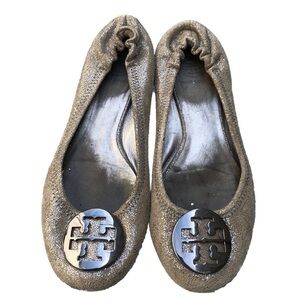 Tory Burch Miller Bronze/Gold Flats. Size 8.